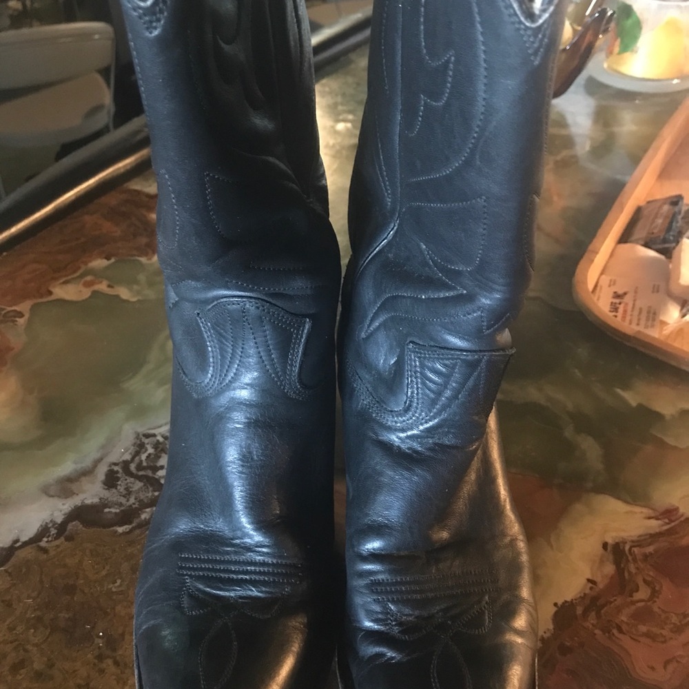 Stewart Black Cowboy Boots size 6.5